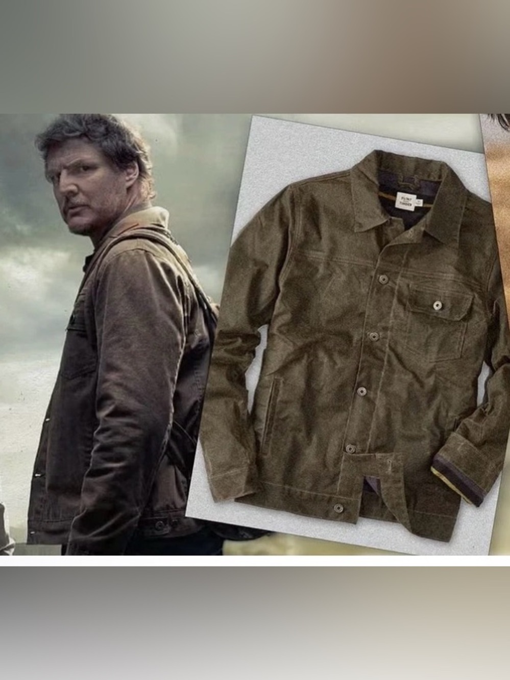 Flint And Tinder Waxed Trucker Jacket Fleeced Lined Forest Green Mens Sz XL - Picture 3 of 13